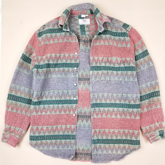 VTG 90's 00's Heavyweight Multicolored Stripes Ind - Picture 6 of 9